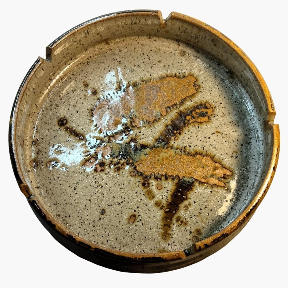 Handcrafted Ceramic Pottery Ashtray Artistic Glaze Large 11 inch